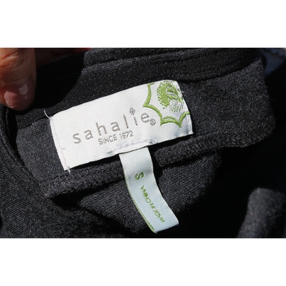 Sahalie Gray and Navy 3/4 Sleeve Side Panel Dress Women Size Small - Picture 6 of 6